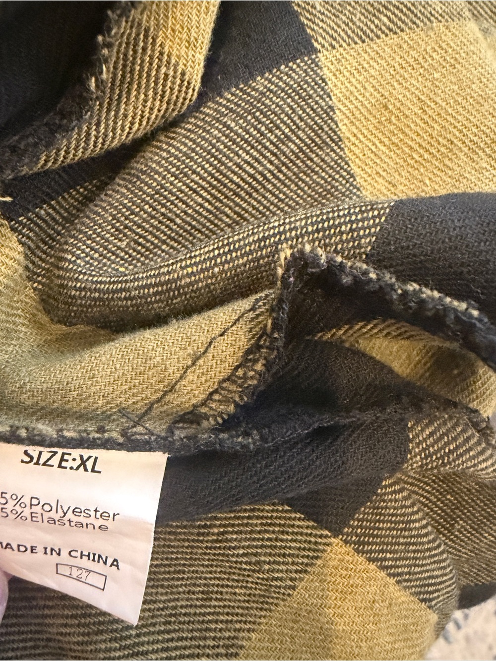Olive Green & Black Buffalo Plaid Oversized Flannel Tunic Size XL - Picture 5 of 5